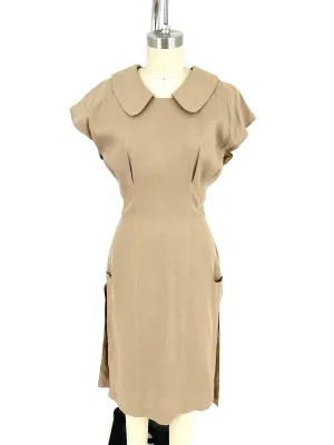 90s Karl Lagerfeld Linen Pleated Dress