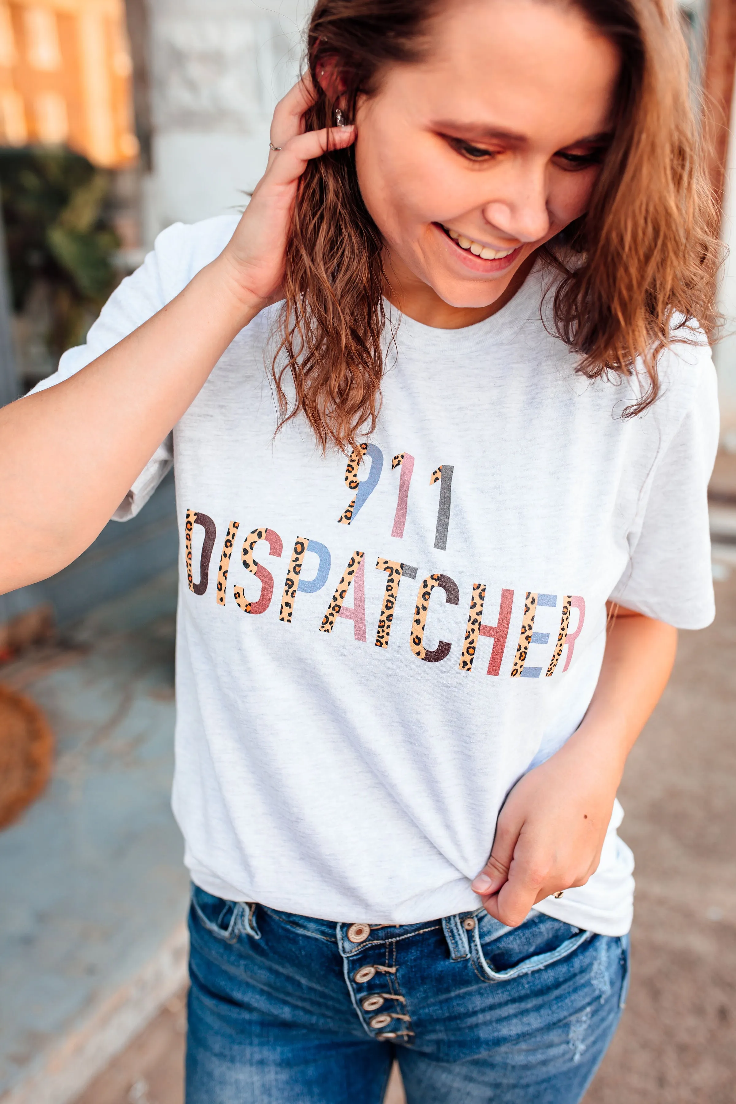 911 Dispatcher Leopard Print © Unisex Top