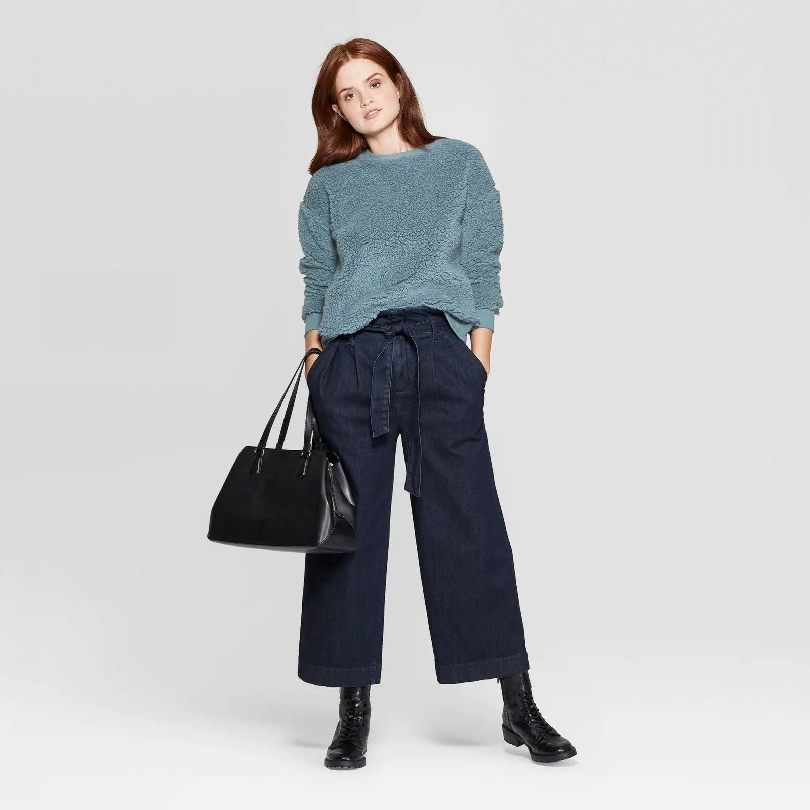 A New Day Women's Crewneck Sherpa Pullover Sweater