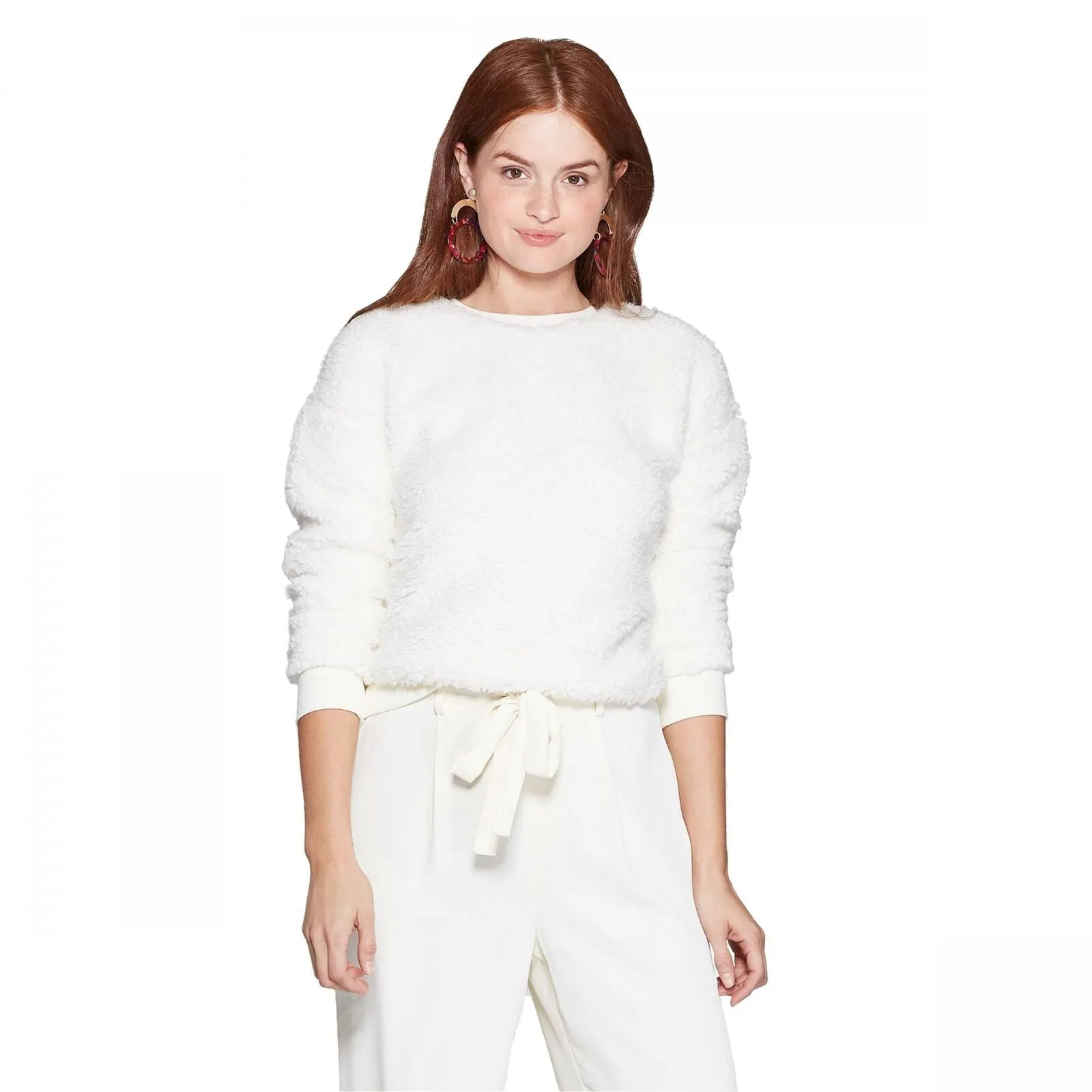 A New Day Women's Crewneck Sherpa Pullover Sweater