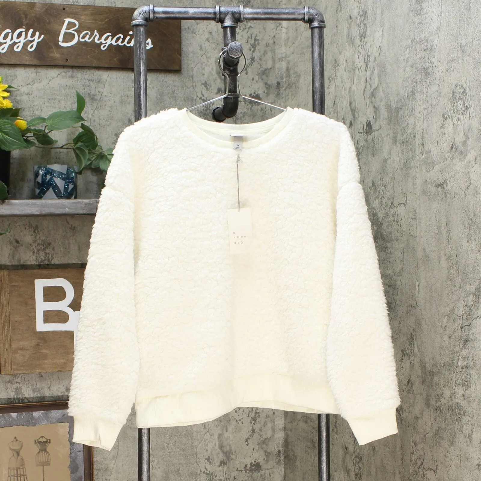 A New Day Women's Crewneck Sherpa Pullover Sweater