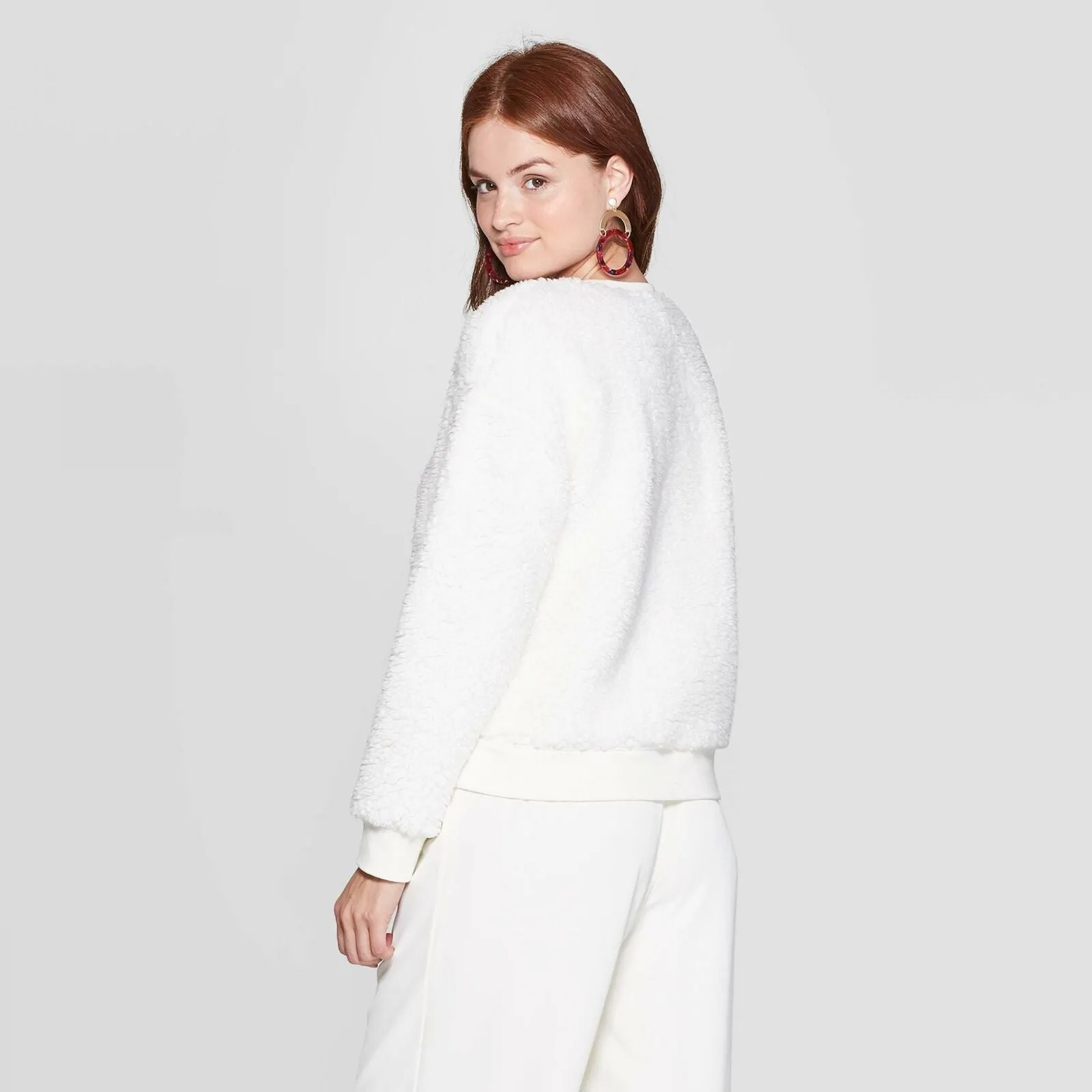 A New Day Women's Crewneck Sherpa Pullover Sweater
