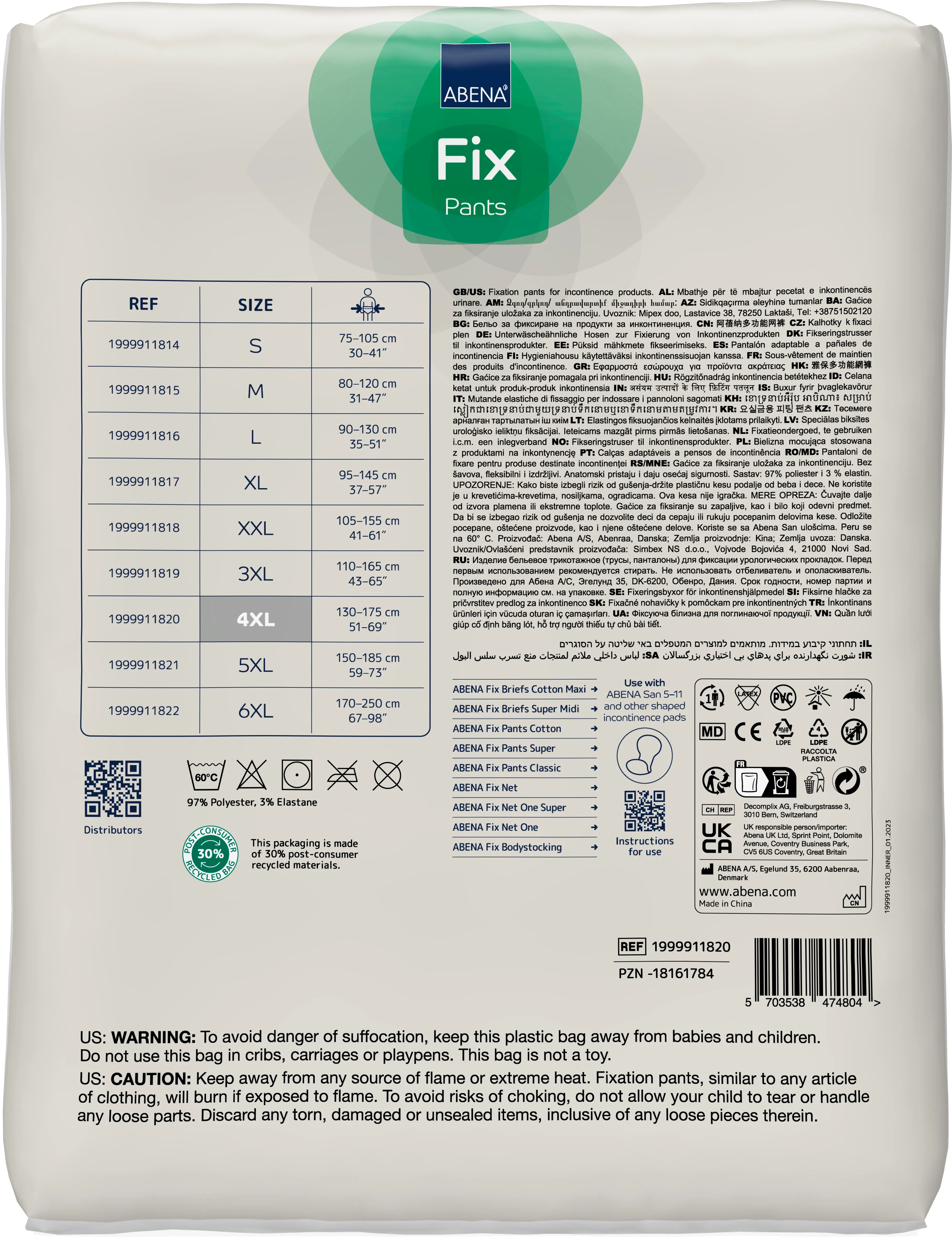ABENA Fix Pants Super - 4XLarge