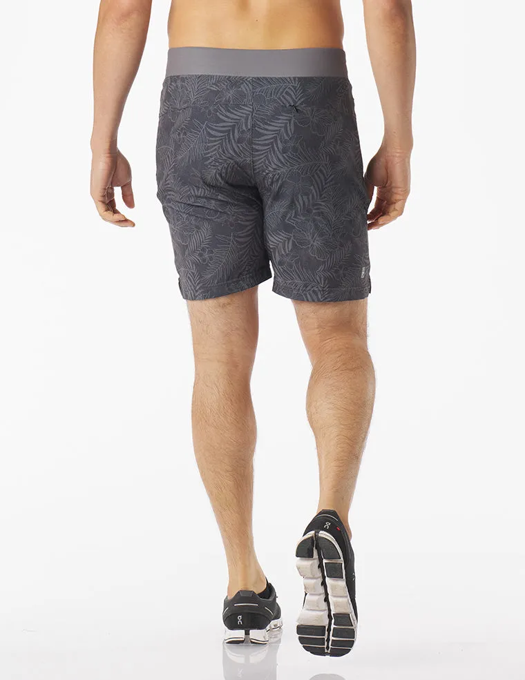 Acadia Short: Smoke Grey Tropic Print