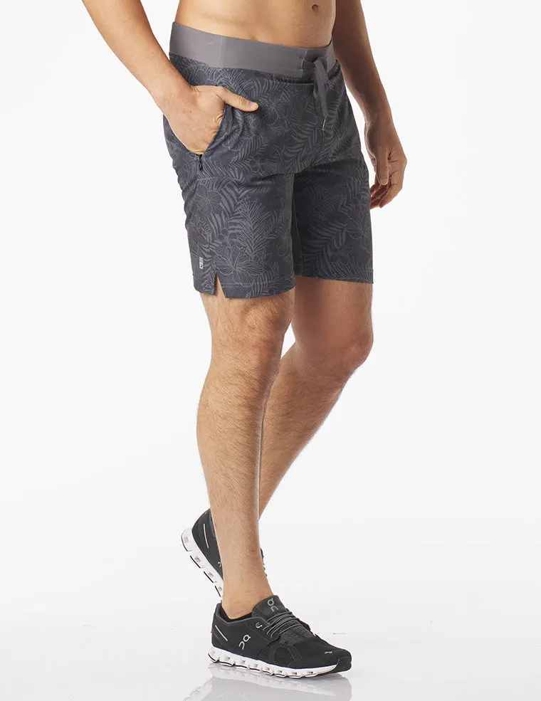 Acadia Short: Smoke Grey Tropic Print
