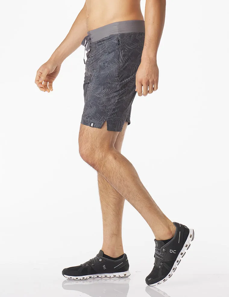 Acadia Short: Smoke Grey Tropic Print