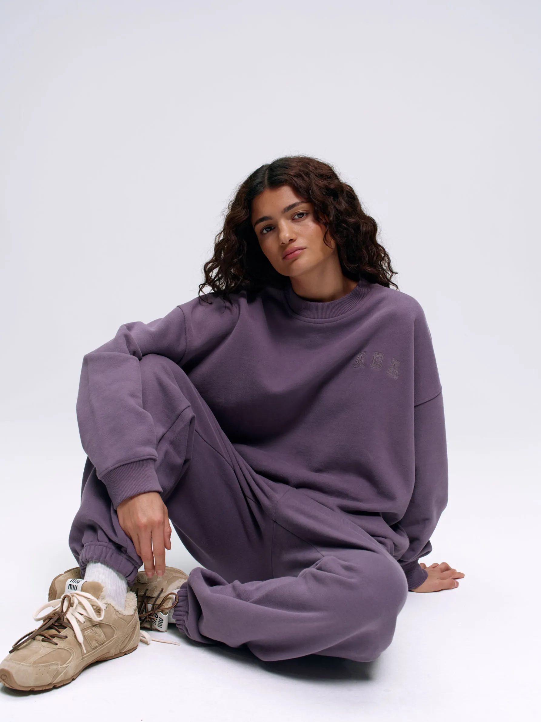 ADA Stitch Oversized Sweatshirt - Violet Purple
