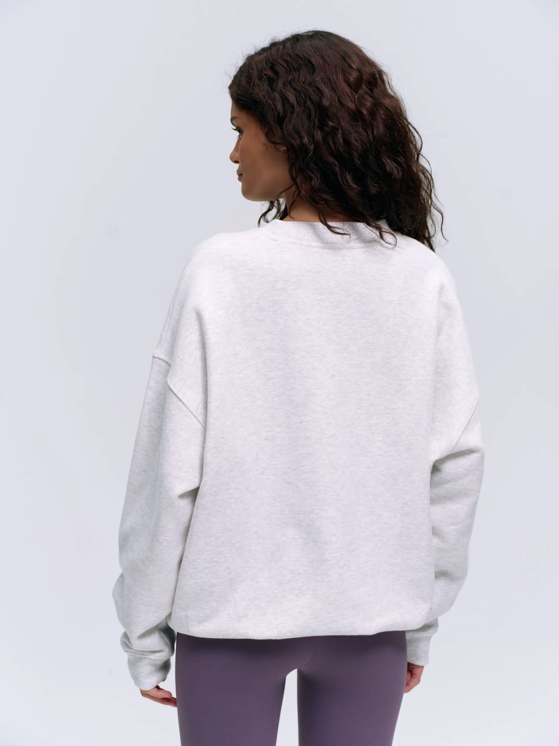 Adanola Sport Oversized Sweatshirt - Light Grey Melange/Violet Purple