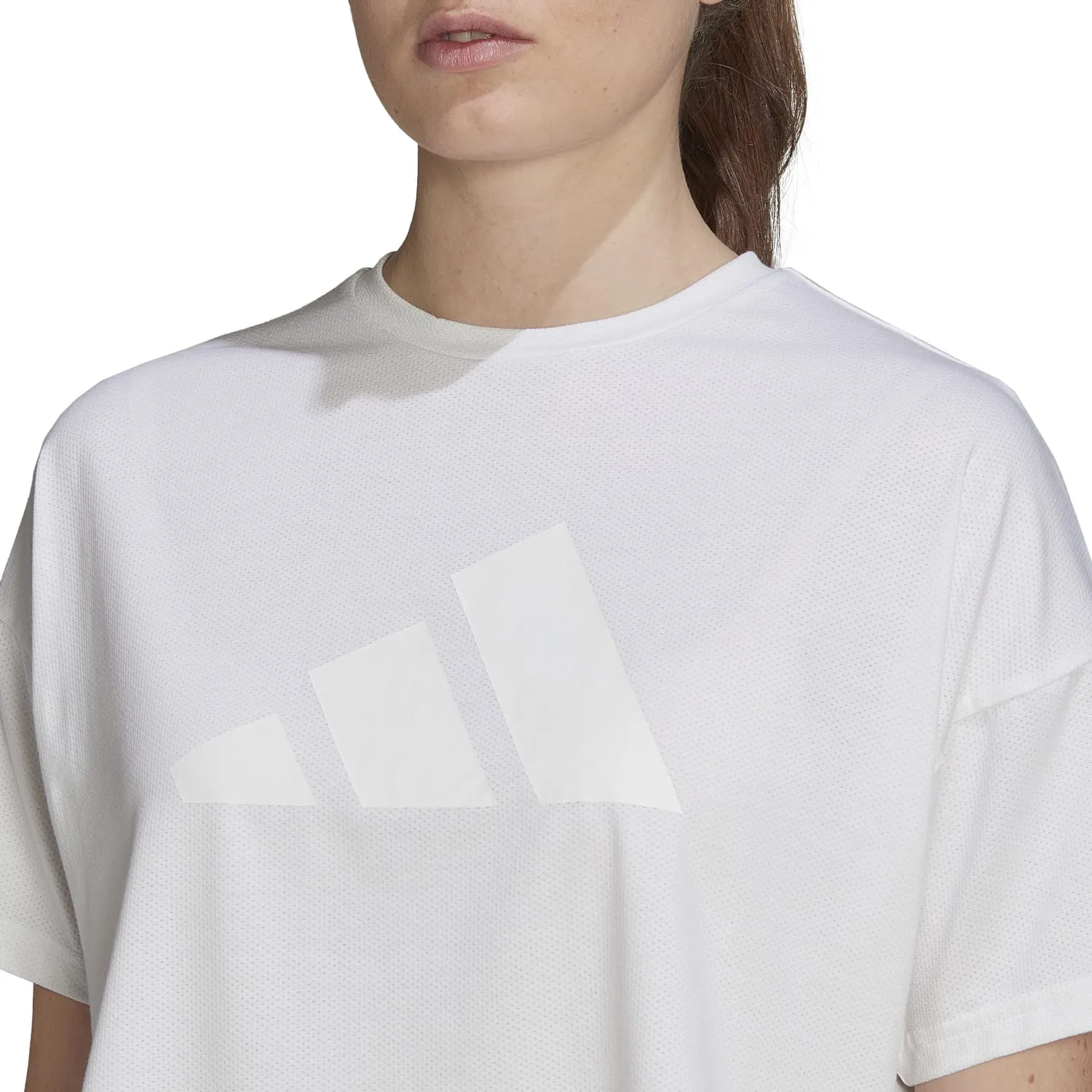 Adidas Women Train Icons 3 Bar Logo Tee White HK6965