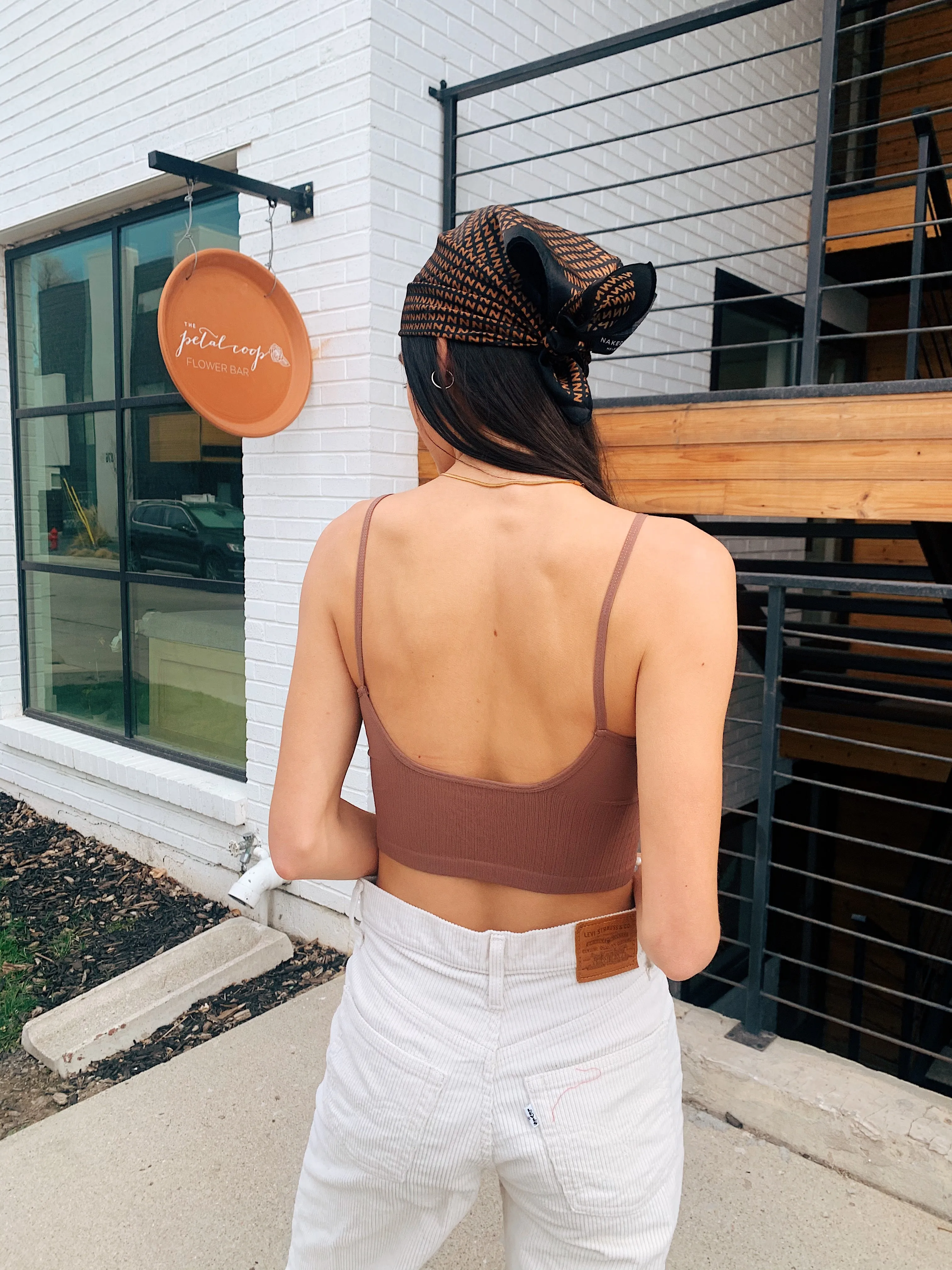 Afterglow Ribbed Brami// Chocolate