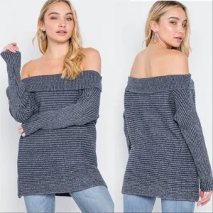 Aiden Ribbed Sweater Top Blue