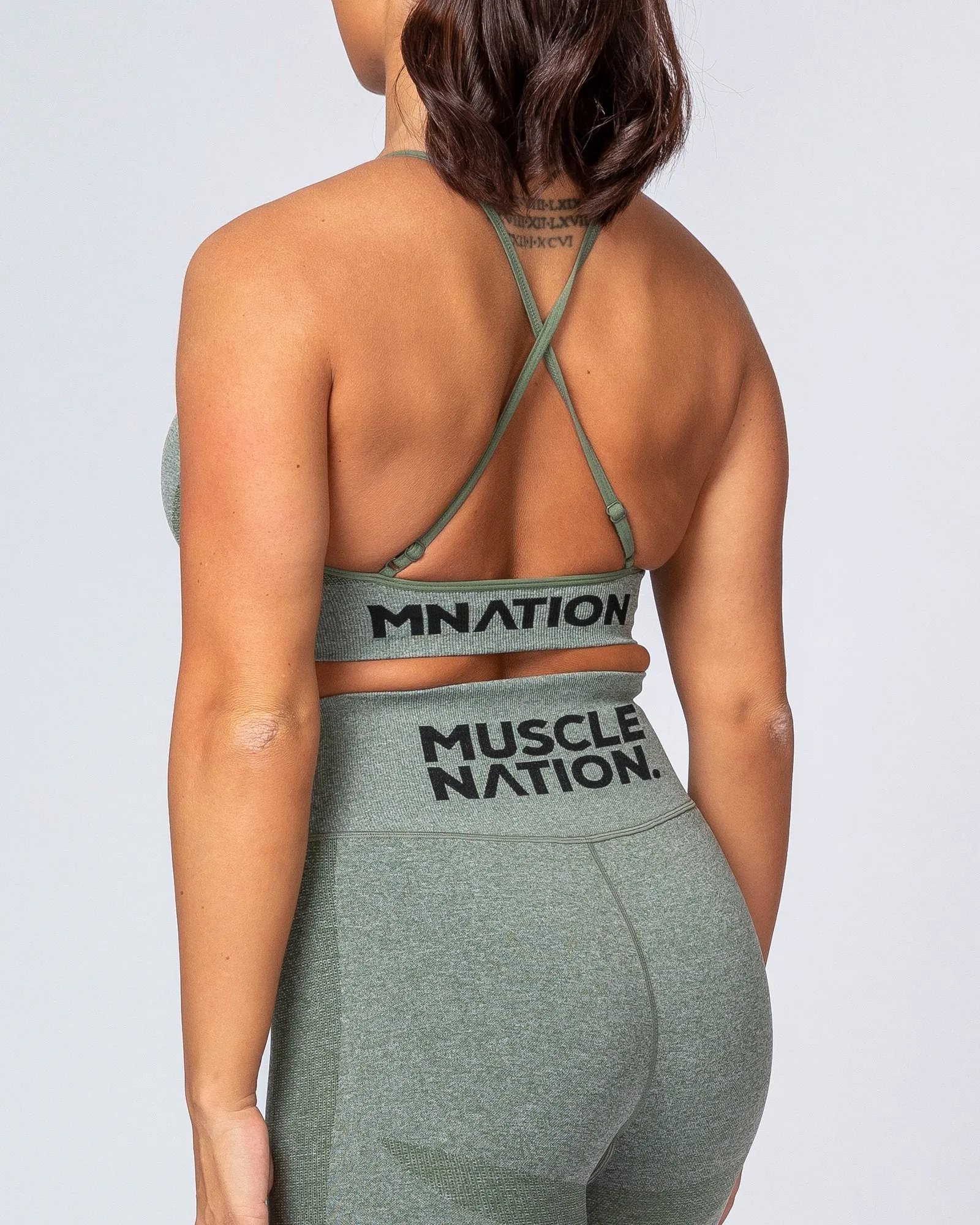 All Day Strap Seamless Bra - Khaki Marl