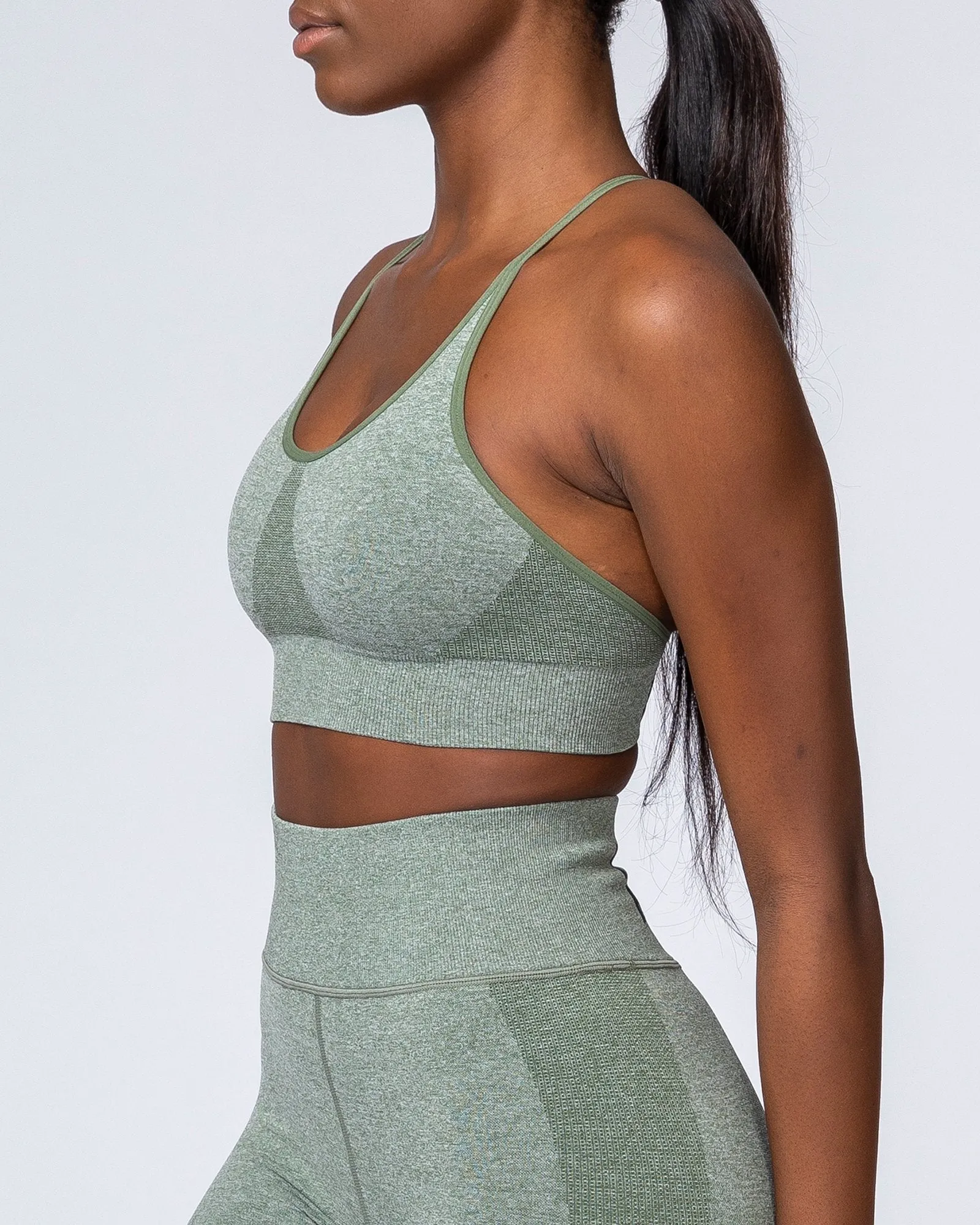 All Day Strap Seamless Bra - Khaki Marl