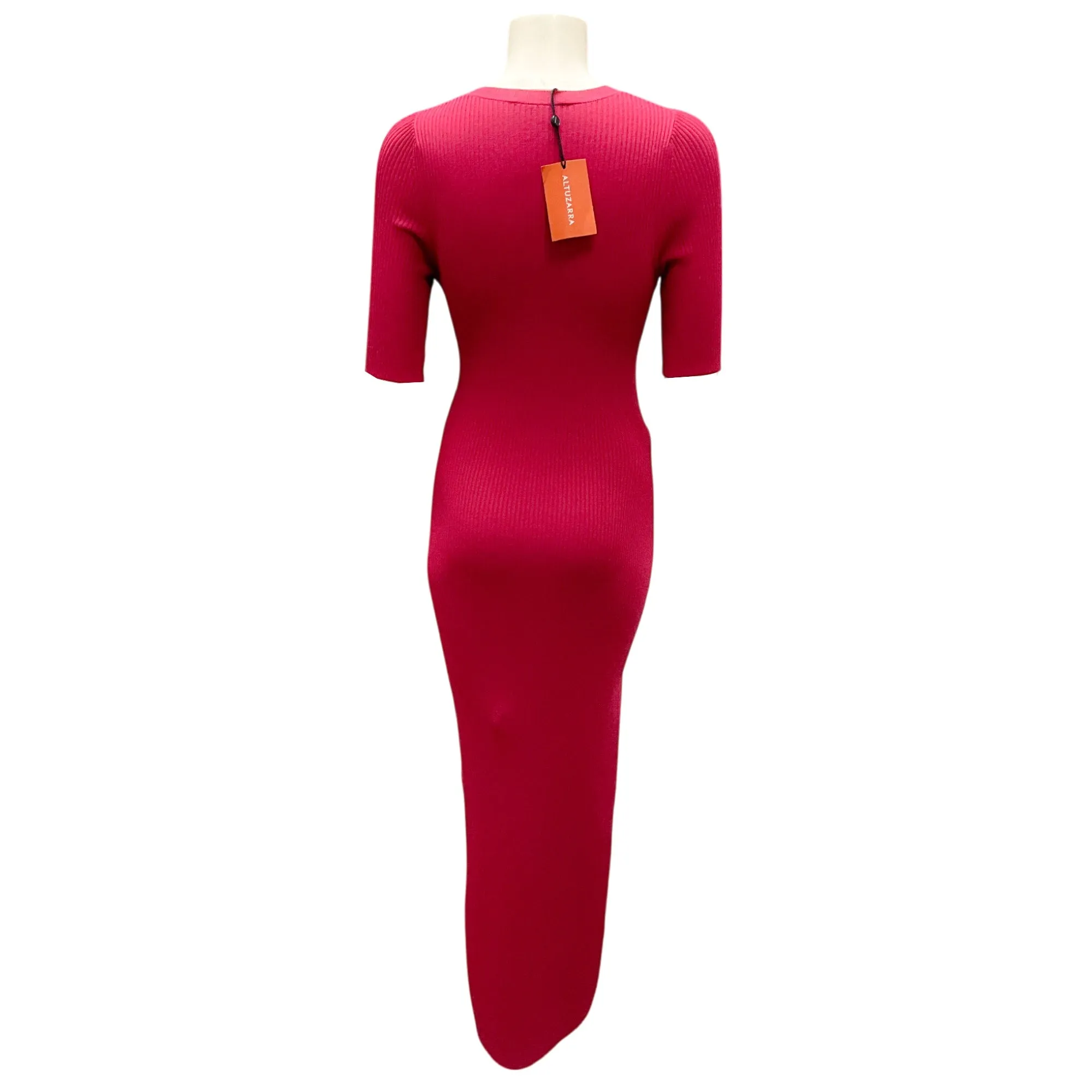 Altuzarra Syrah Argolis Twist-Front Ribbed Knit Midi Dress