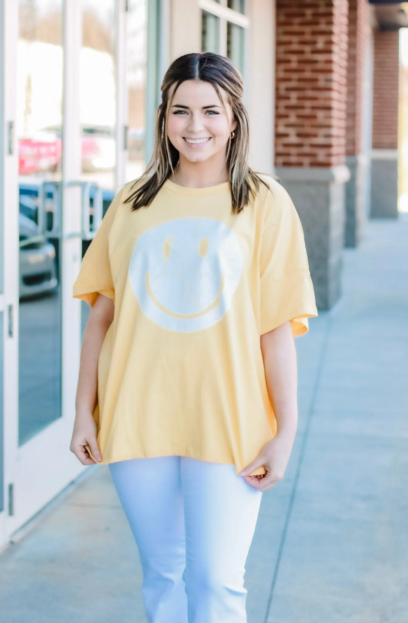 Always Something to Smile About Tee in Buttercup