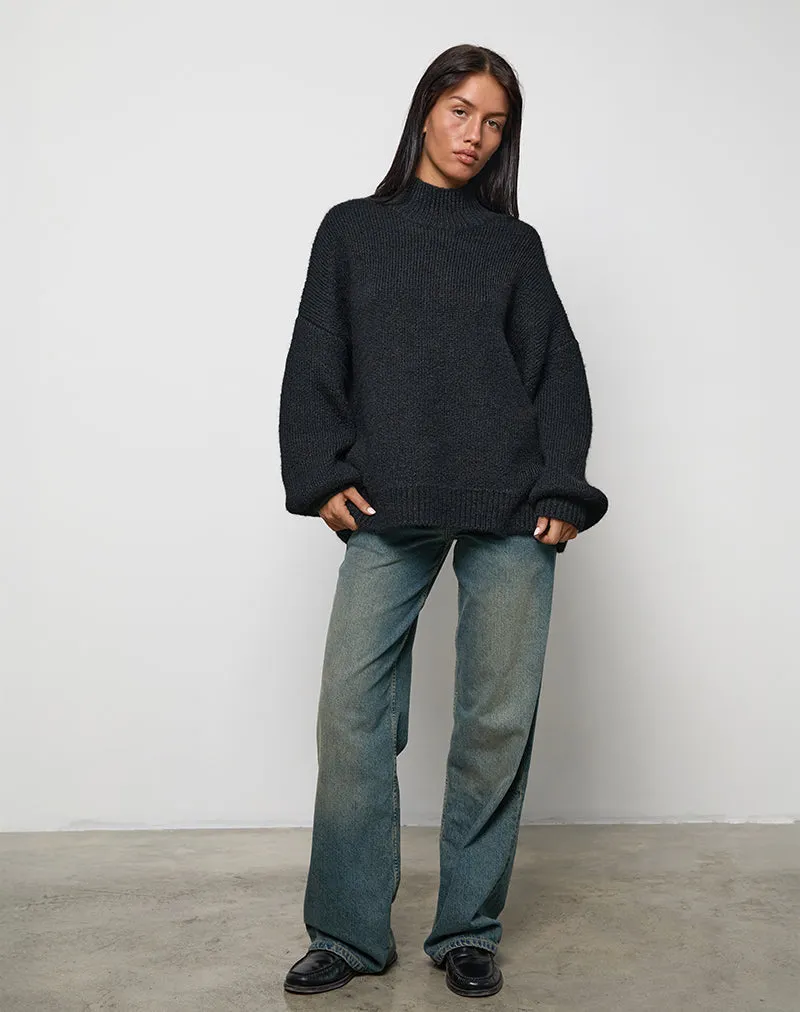 Amato Oversized Jumper in Black