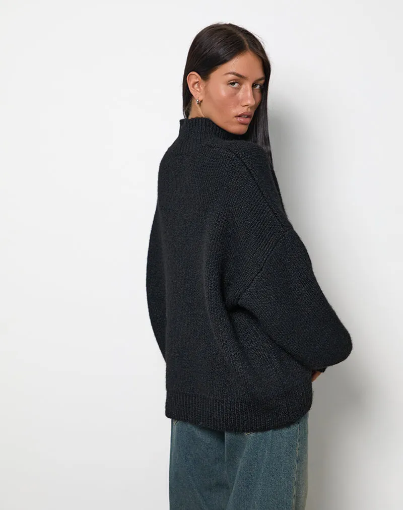 Amato Oversized Jumper in Black