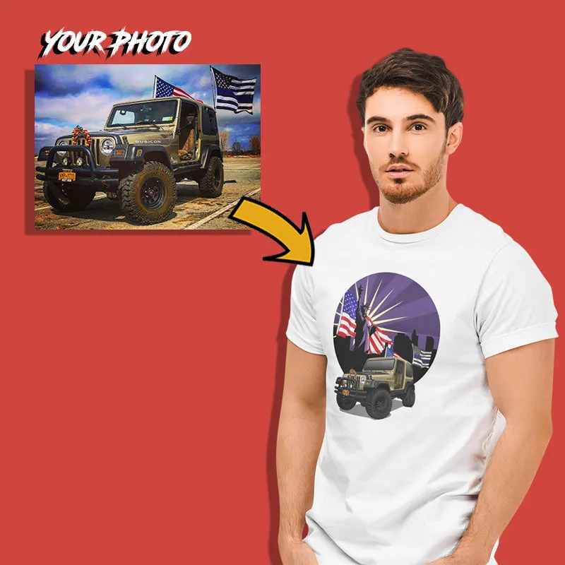 American Cars | Custom Print for Men | Fitted T-shirt