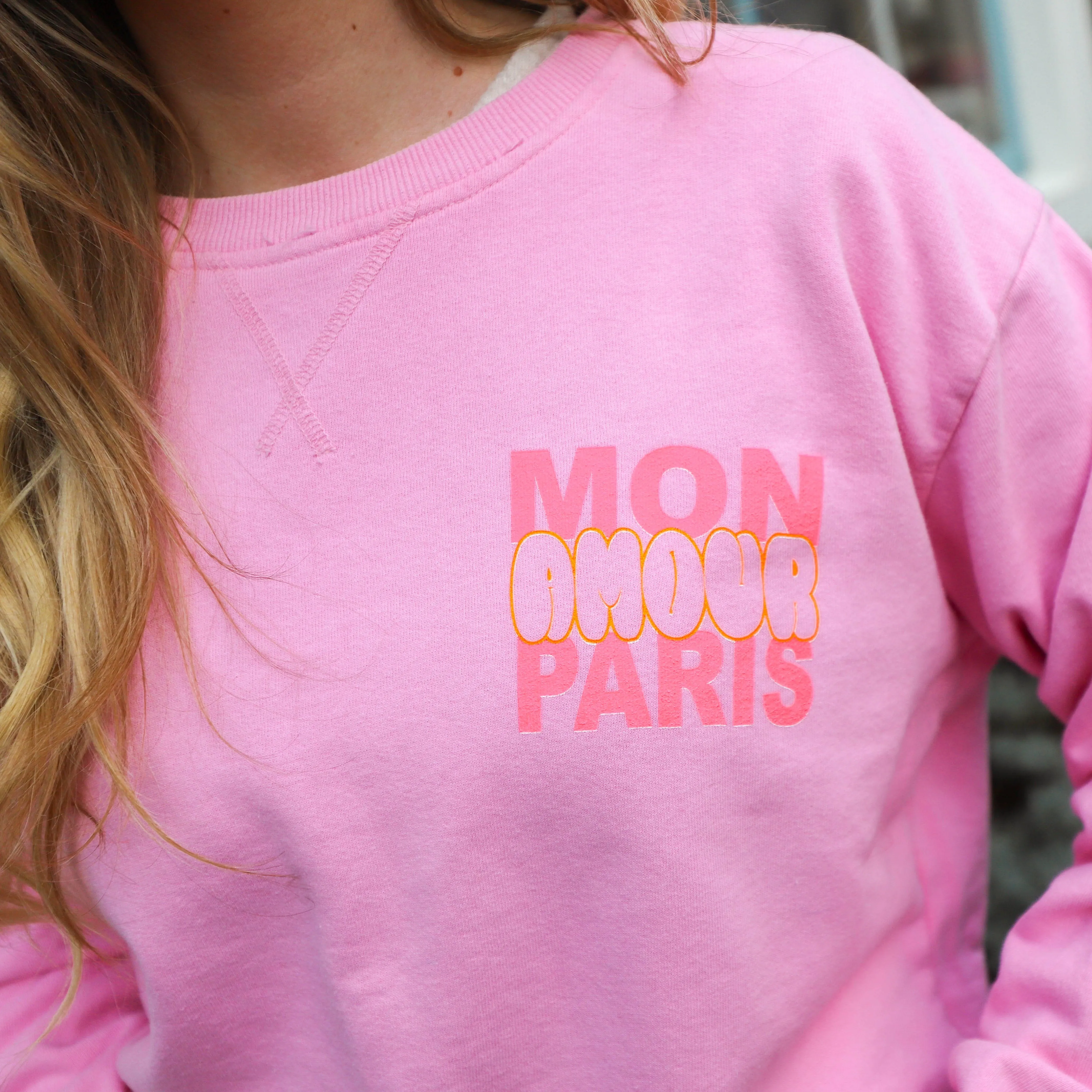 Amour sweater roze