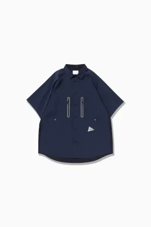 and wander -  Tech SS Shirt - Navy