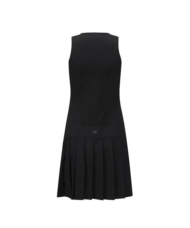 ANEW Golf: Women's Ribbed Pleated Block Bress - Black