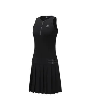 ANEW Golf: Women's Ribbed Pleated Block Bress - Black