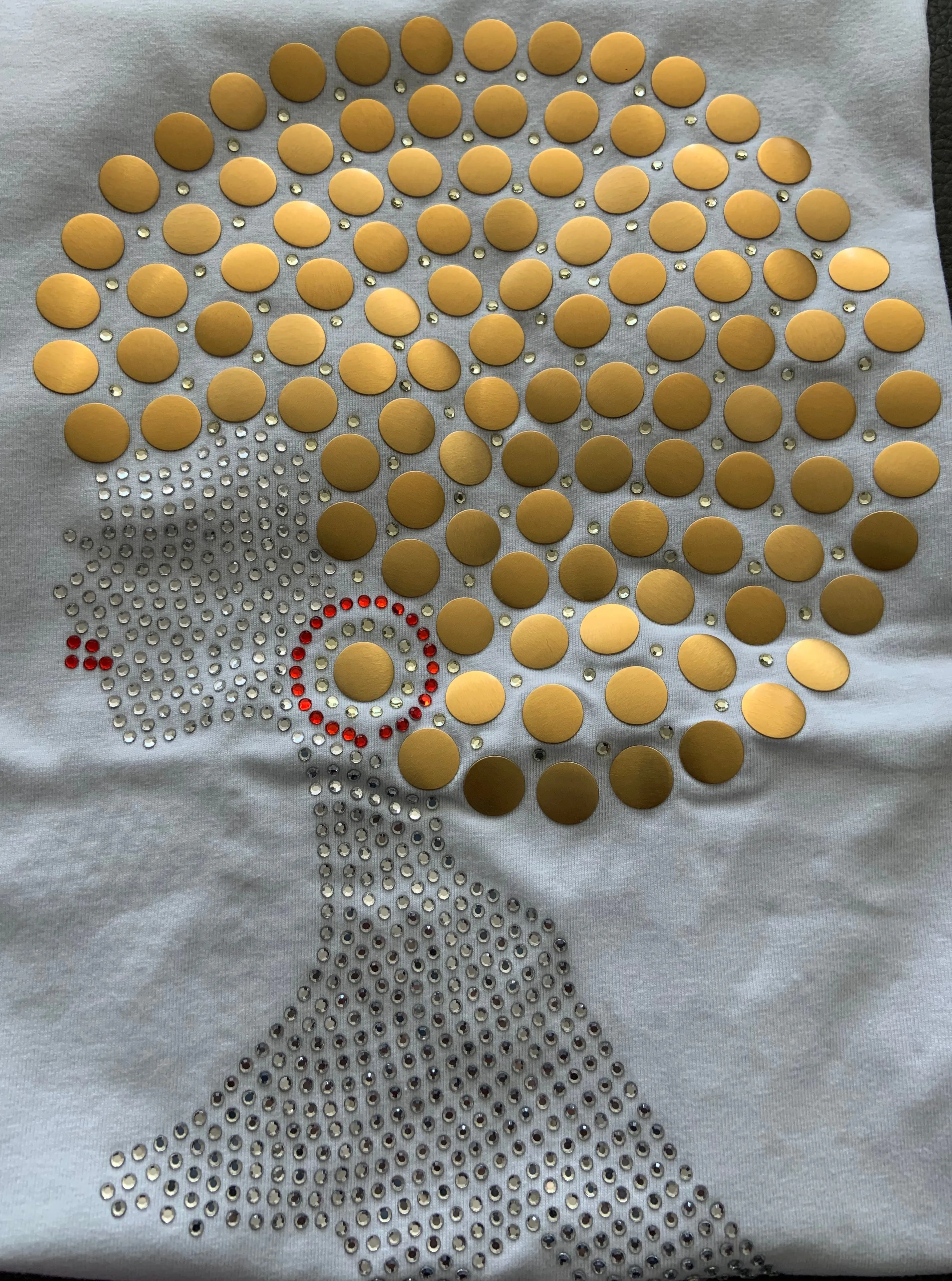 Angie Stone Silver or Gold Afro Studded Tee S-3X! V-Neck also available.