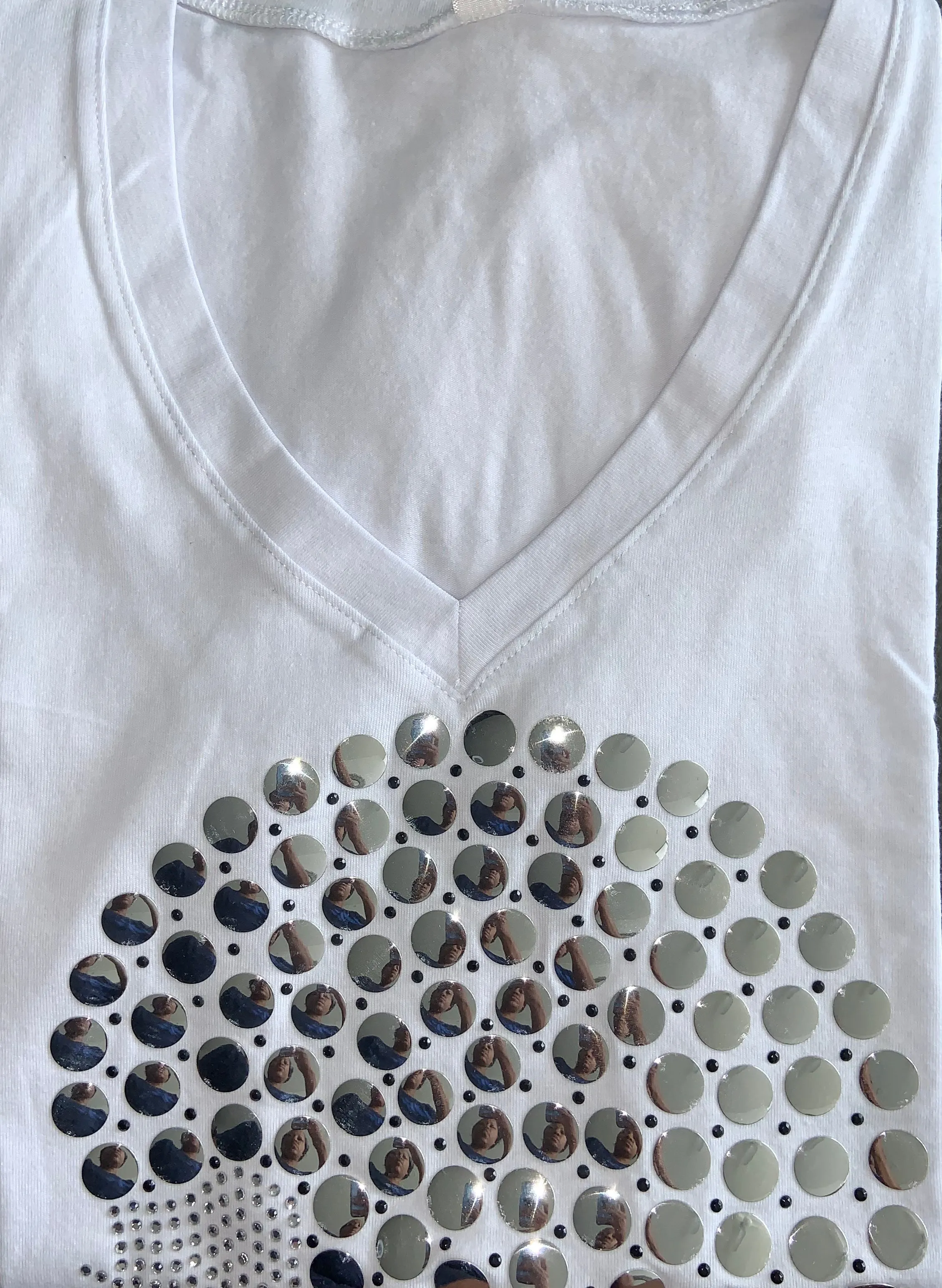 Angie Stone Silver or Gold Afro Studded Tee S-3X! V-Neck also available.