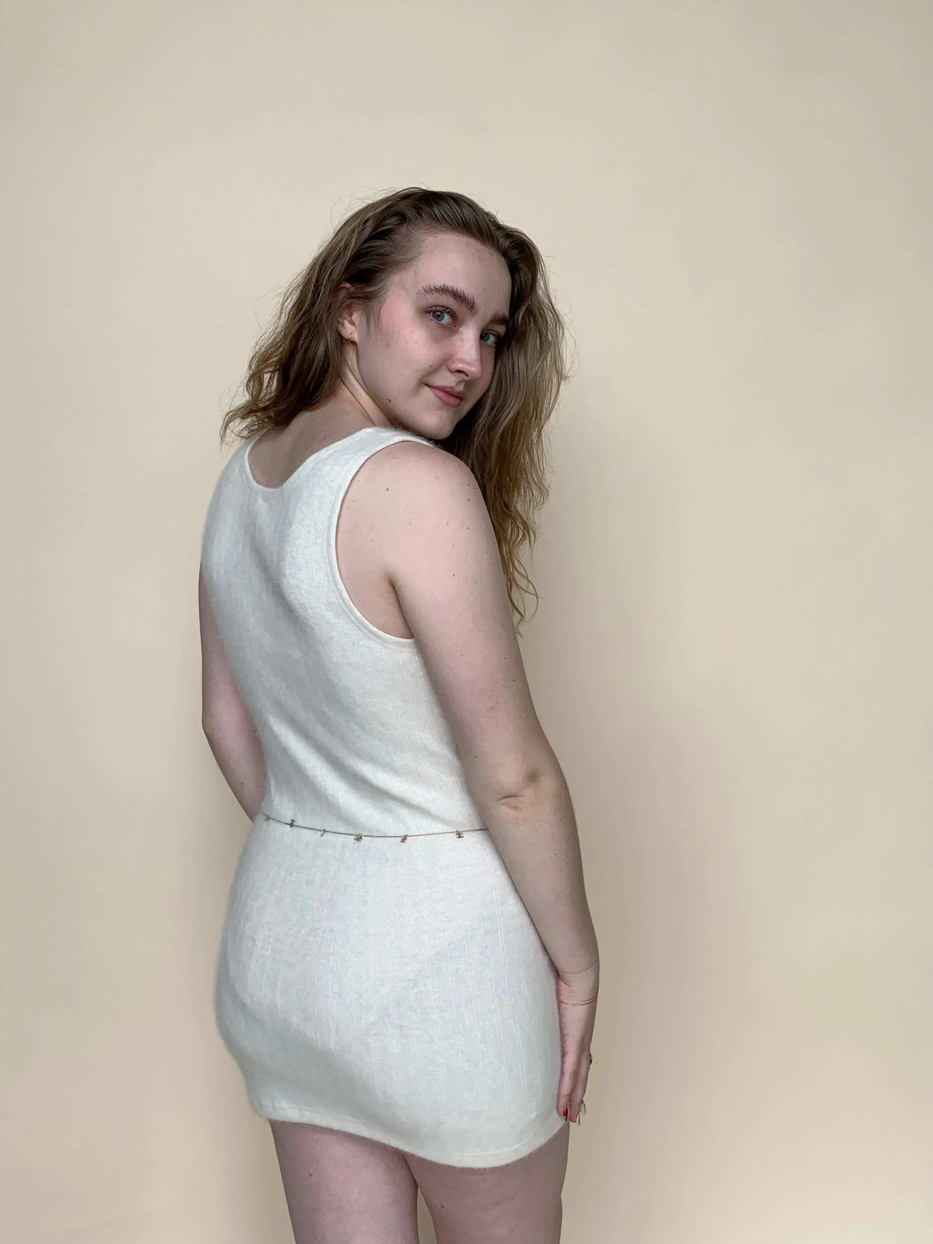 Angora knit mini dress
