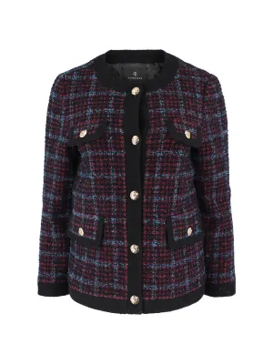 Anine Bing Lydia Jacket Blue/Red Tweed Multi
