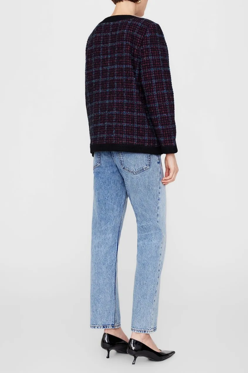 Anine Bing Lydia Jacket Blue/Red Tweed Multi