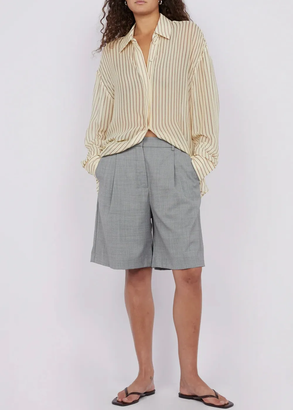 Anise Shirt - Butter/Plum Stripe