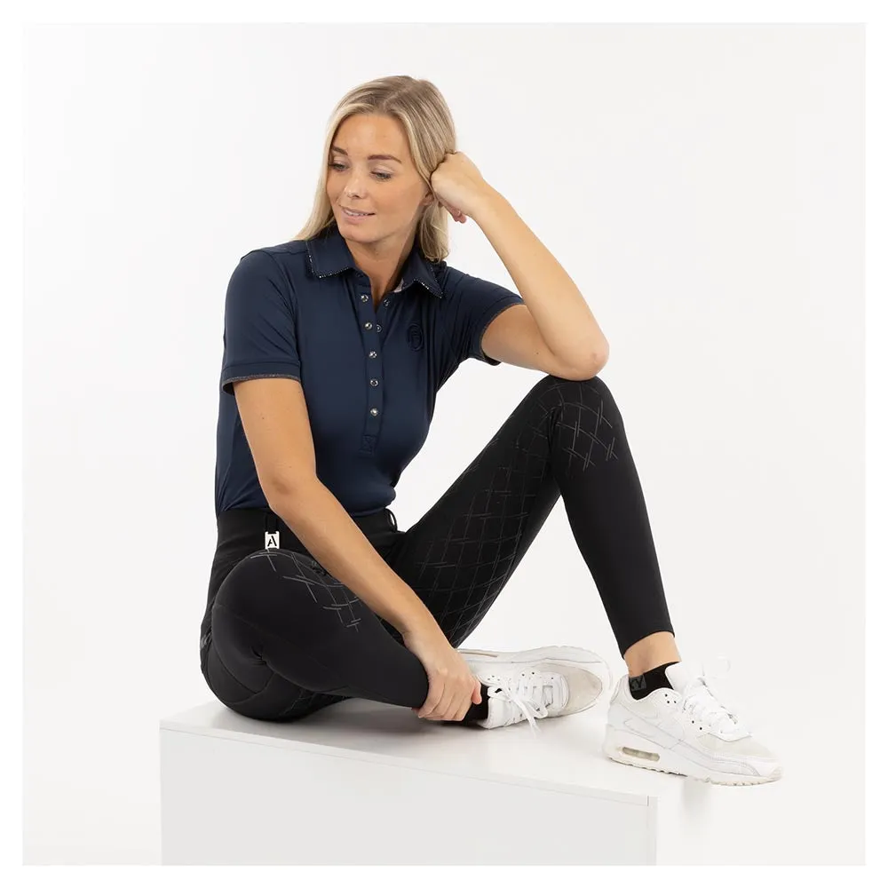 Anky Dark navy short sleeve winter polo top