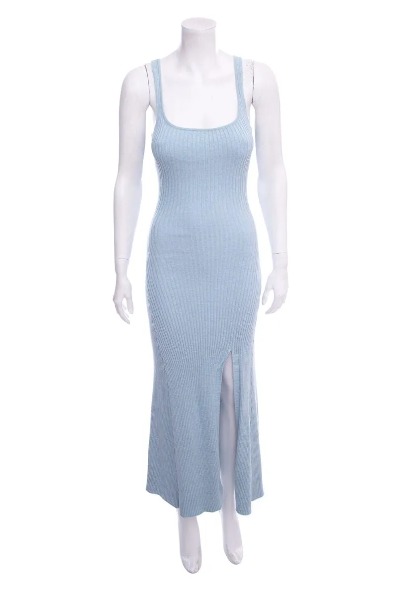 Anna Quan Light Blue Ribbed Maxi Dress SZ 6