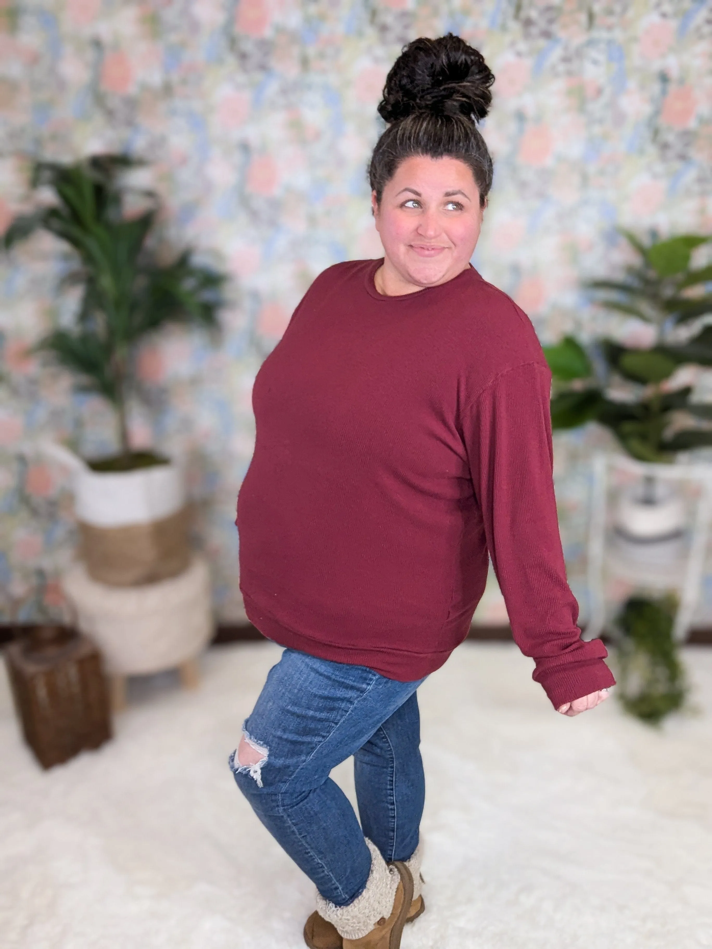 Annie Brushed Ribbed Premium Pullover Top (7 colors!)