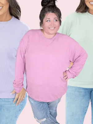 Annie Brushed Ribbed Premium Pullover Top (7 colors!)