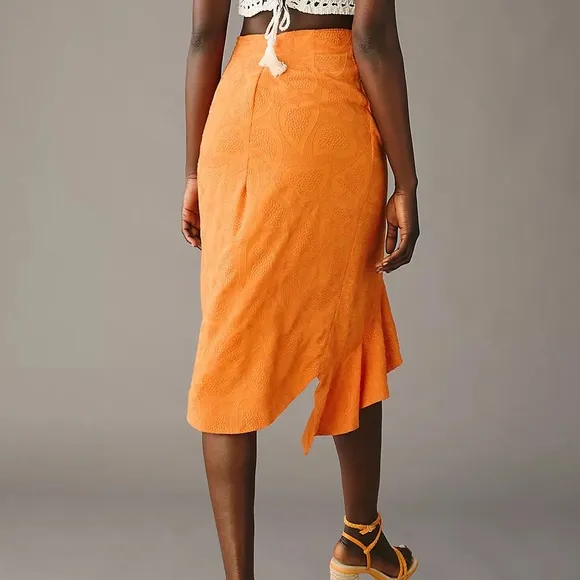 Anthropologie x Maeve Slim Ruffle Wrap Skirt