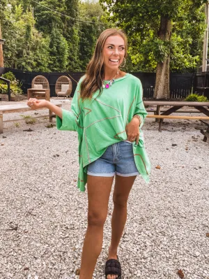 Apple Green Shoot For the Stars Oversize Dolman