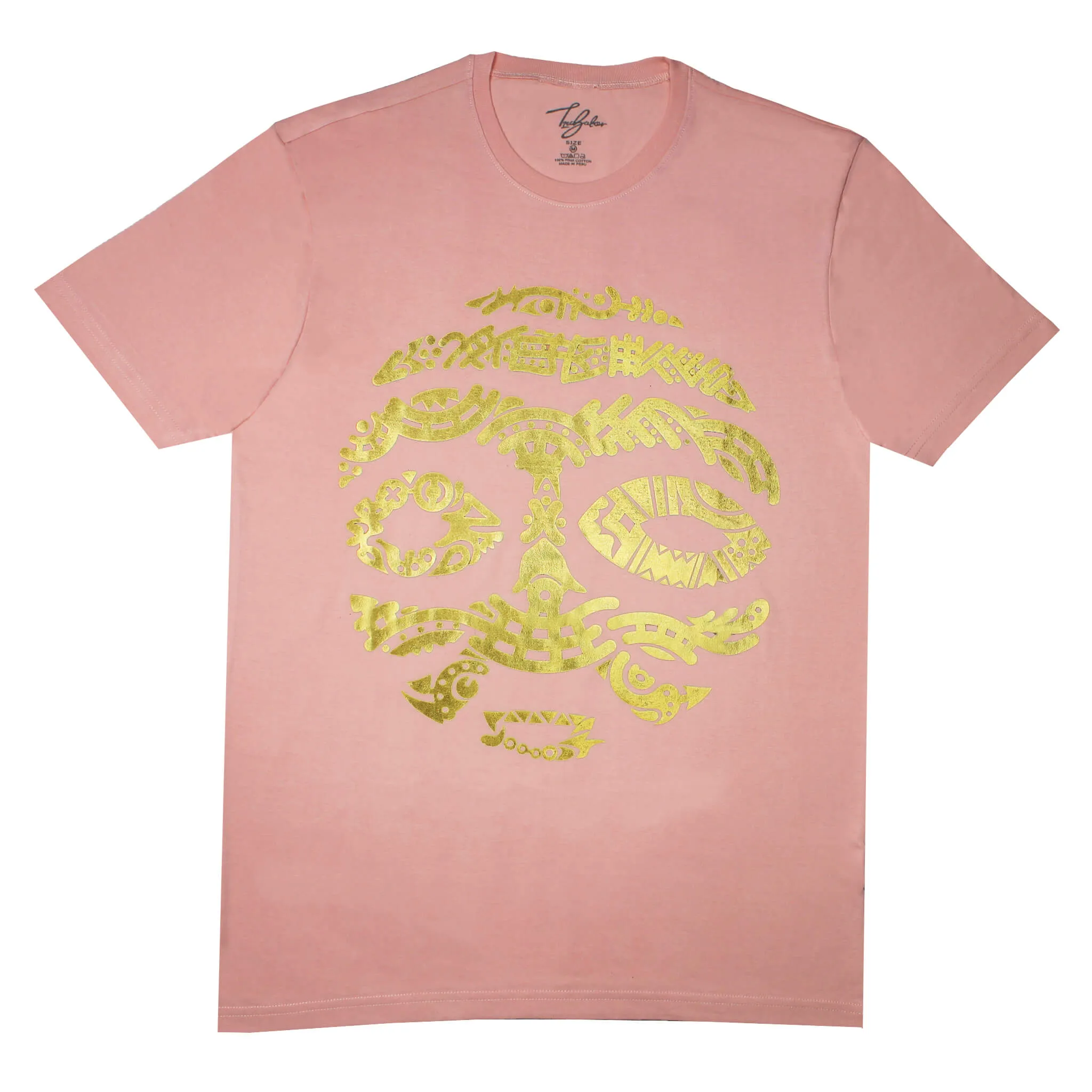 ASHANTI GOLD METTALIC WARRIOR MASK (UNISEX SHORT SLEEVE T-SHIRT)
