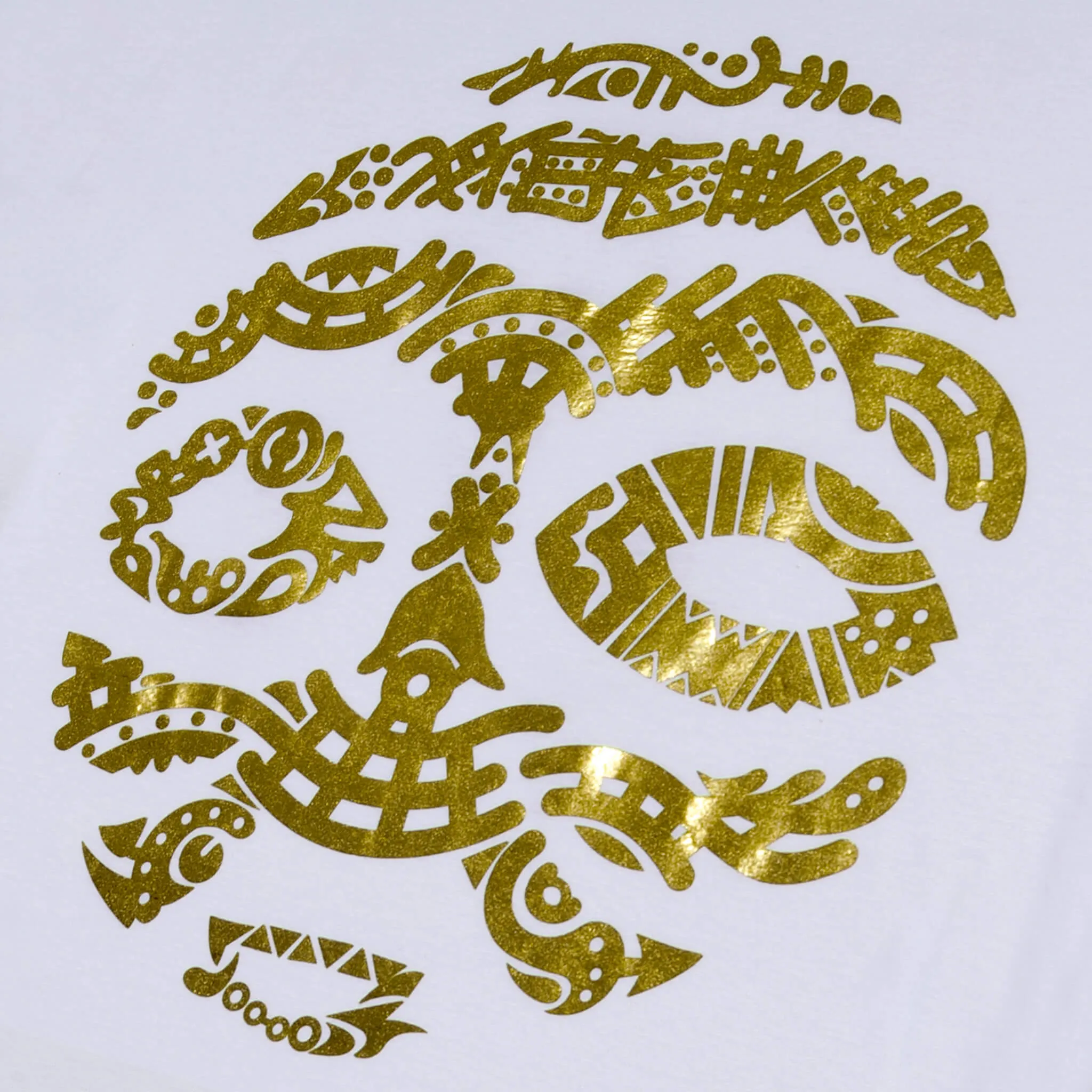 ASHANTI GOLD METTALIC WARRIOR MASK (UNISEX SHORT SLEEVE T-SHIRT)