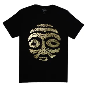 ASHANTI GOLD METTALIC WARRIOR MASK (UNISEX SHORT SLEEVE T-SHIRT)