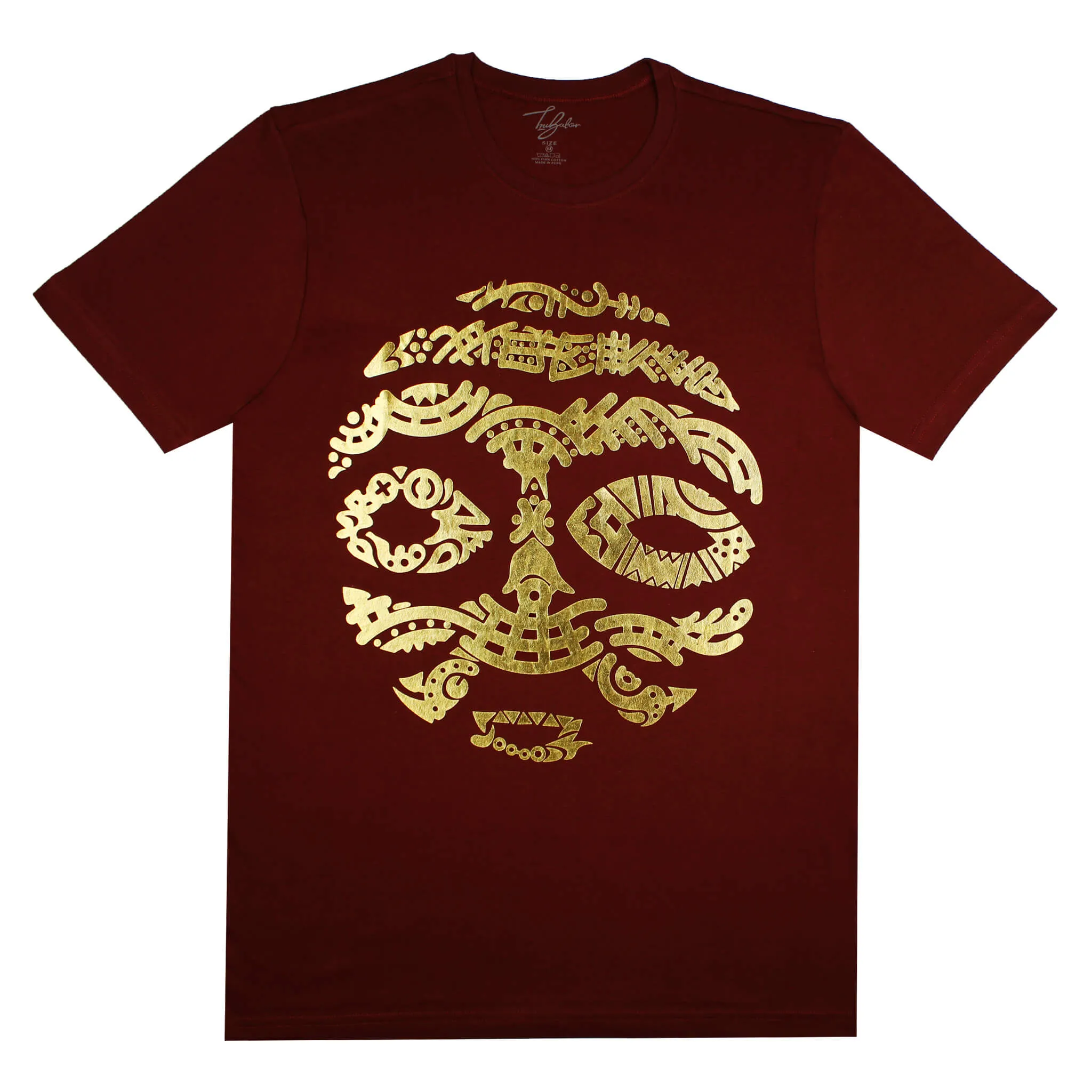 ASHANTI GOLD METTALIC WARRIOR MASK (UNISEX SHORT SLEEVE T-SHIRT)