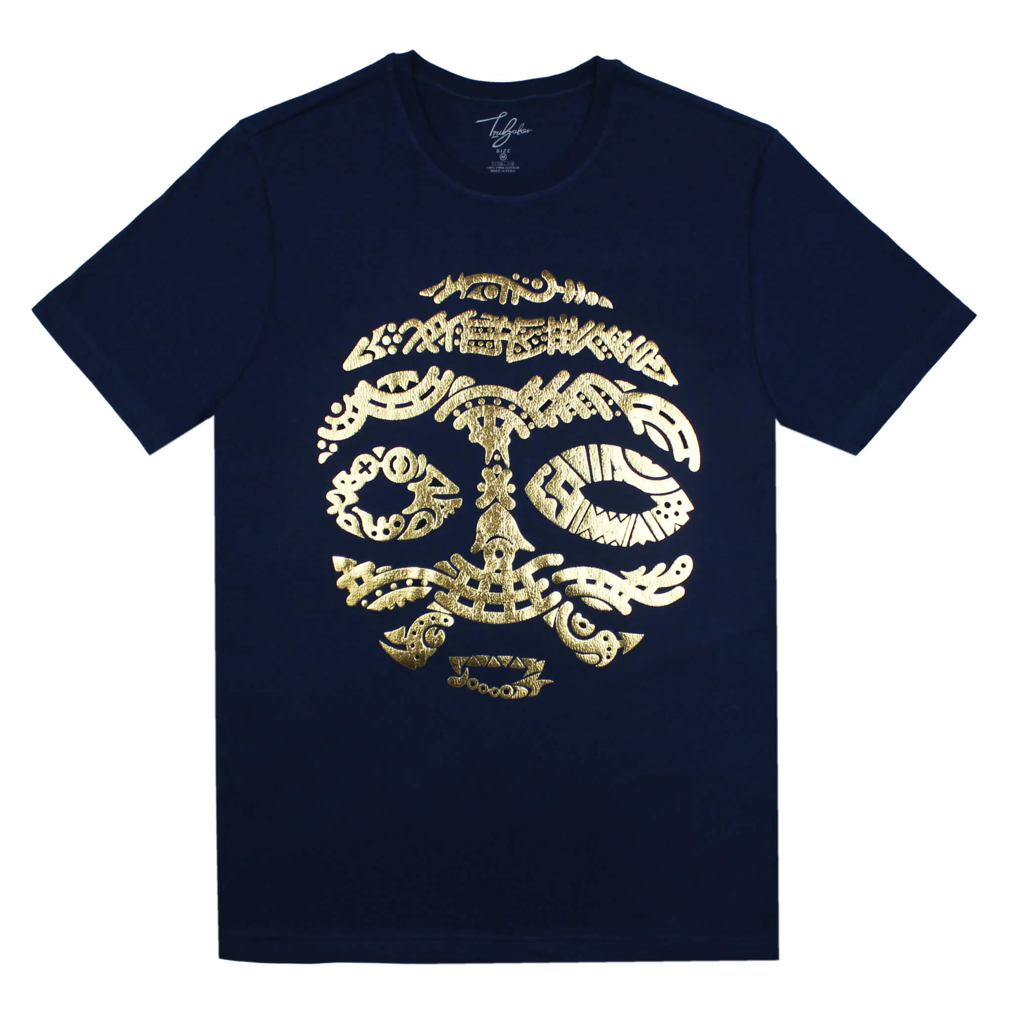 ASHANTI GOLD METTALIC WARRIOR MASK (UNISEX SHORT SLEEVE T-SHIRT)