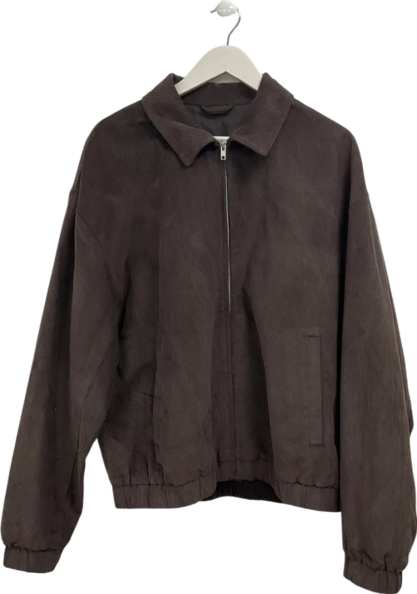 ASOS Brown Oversized Cord Harrington Jacket UK L