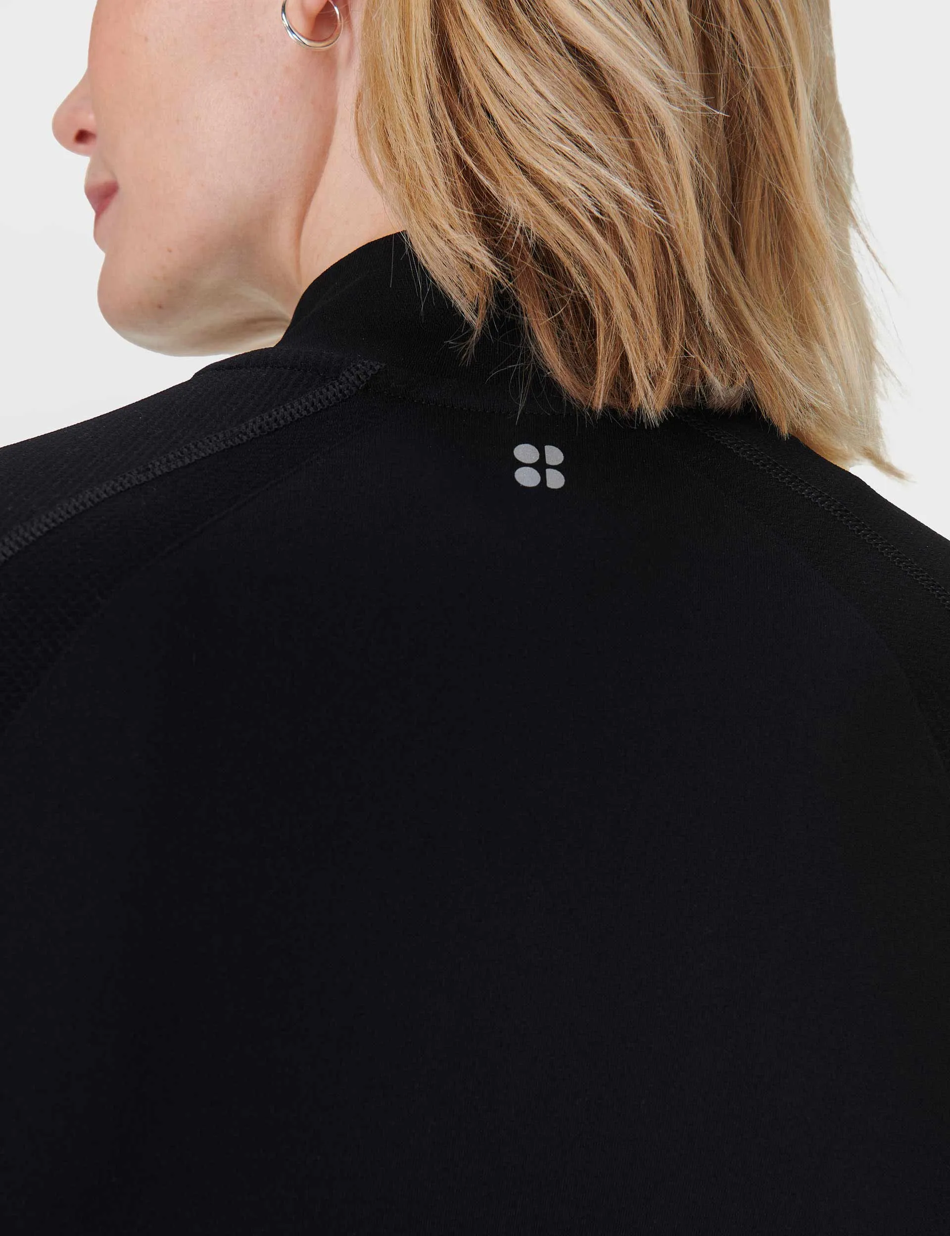 Athlete Seamless Workout Zip Up - Black