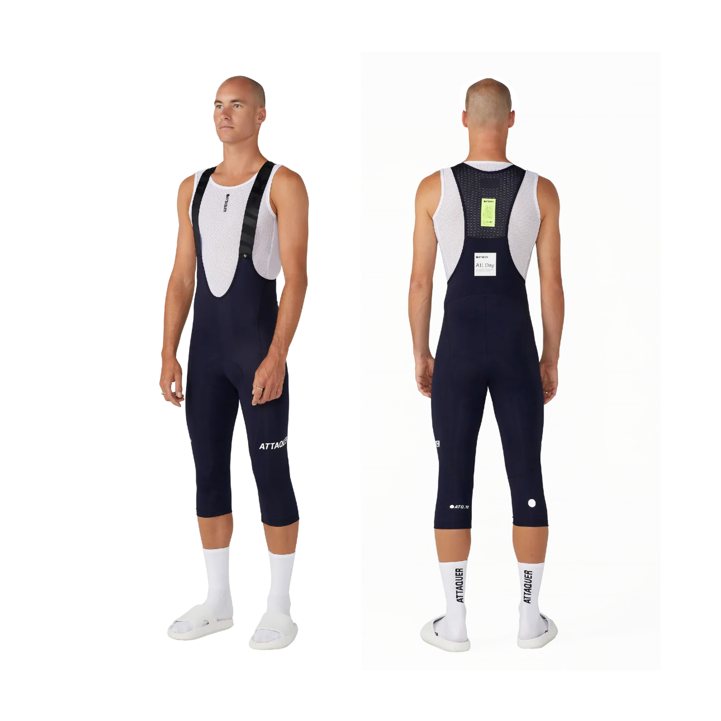 Attaquer All Day 3/4 Bib - Navy/White Logo