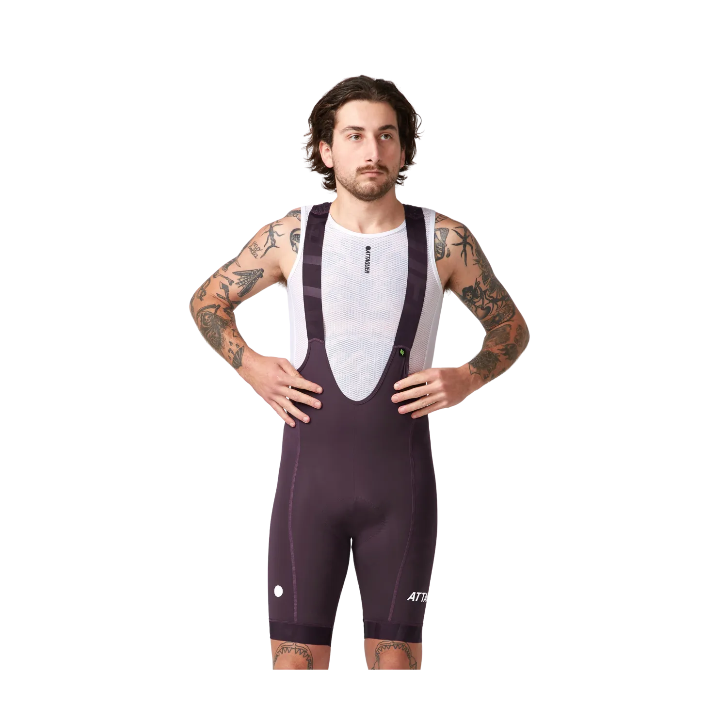 Attaquer All Day Bib Short - Aubergine
