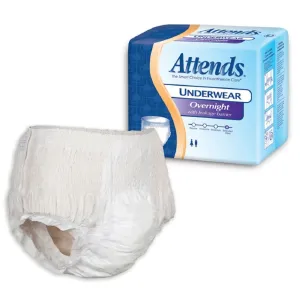 Attends Overnight Protective Underwear with Leakage Barriers, Large 44" - 58" (Bag of 14 Each)