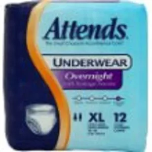 Attends Overnight Protective Underwear with Leakage Barriers, X-Large 58" - 68" (Bag of 12 Each)