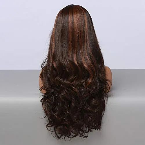 Auburn Highlight Curly Lace Front Wig